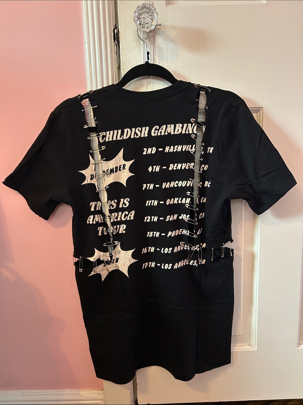 I Am Koko LA Black Graphic Tee with Safety Pin Detail - Picture 2 of 2